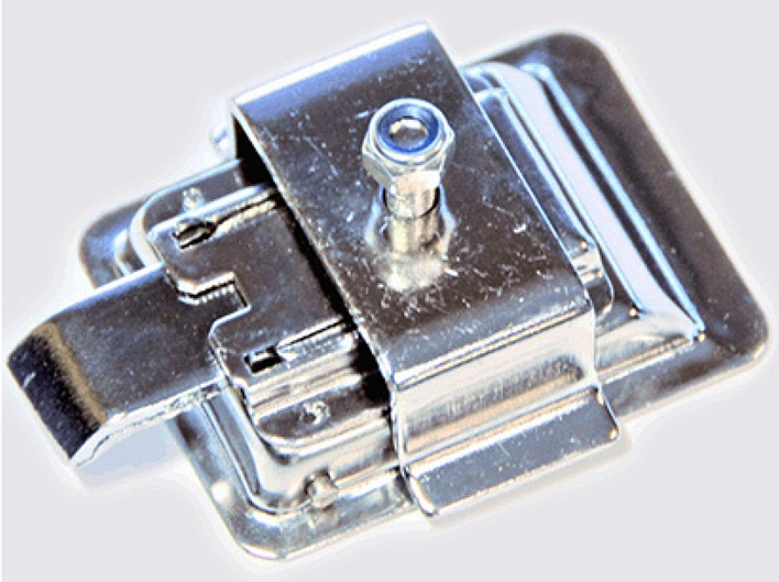 Recessed stainless steel paddle without locking.