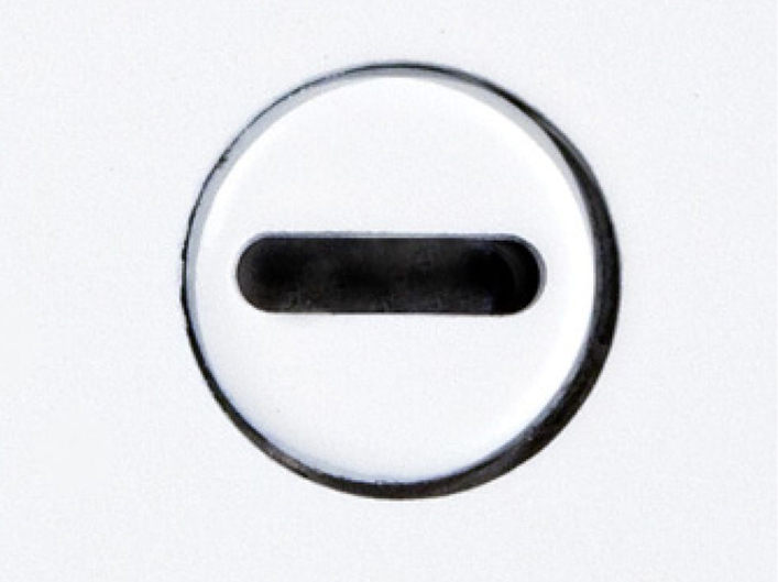 Cam latch with flat stainless steel screwdriver.
